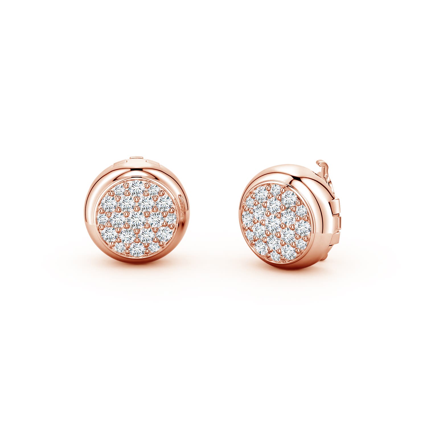 Angara 1.41 Ctw Pavé-set Lab-grown Diamond Men's Button Covers In Gold